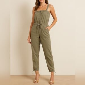 Celebrity Pink Parachute Jumpsuit Medium Dusty Olive Bungee Ankle Utility